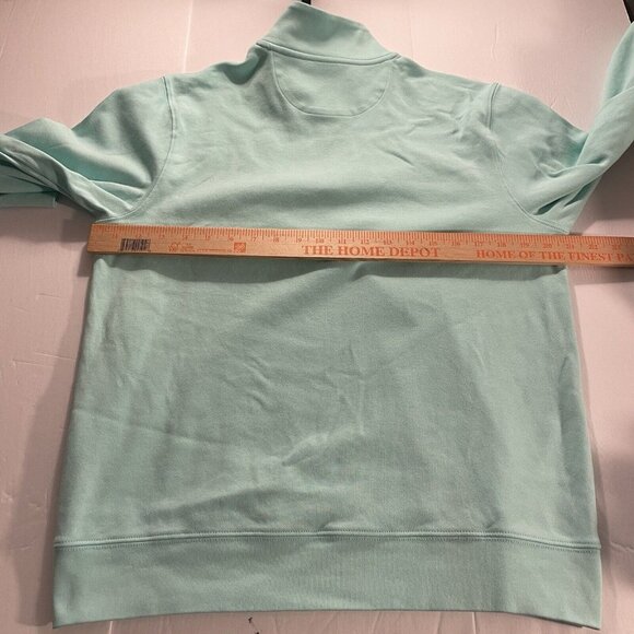 VINEYARD VINES Saltwater S Mens 1/4 Zip Blue Green Sweater 100% Cotton 1K0308 - Picture 5 of 8